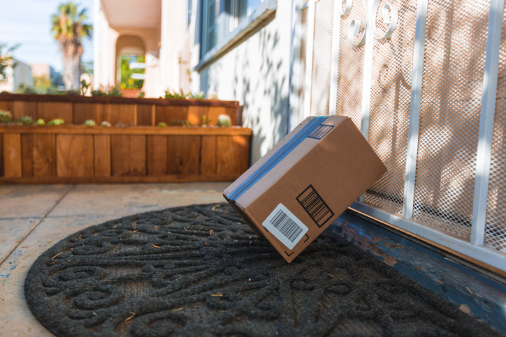 Package Delivery At Front Door