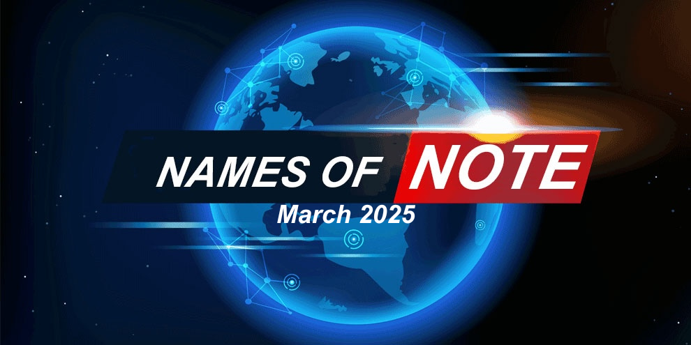 Names Of Note March 2025