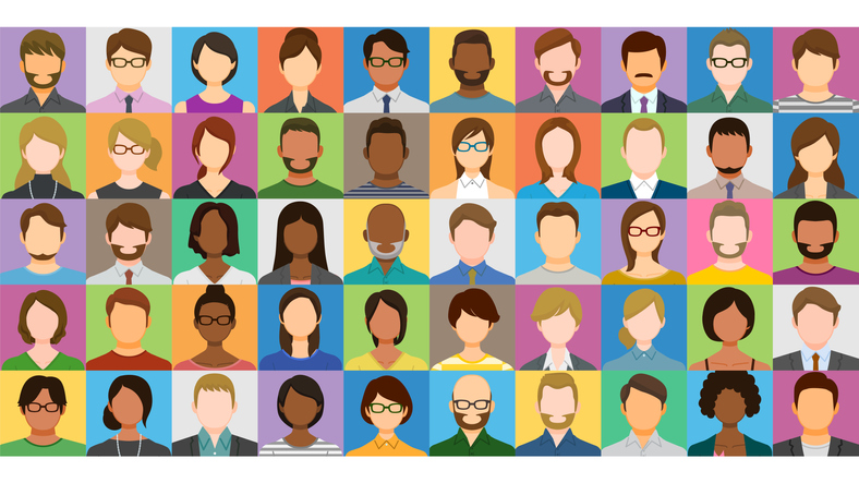 Collage Of Multiethnic People