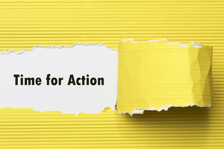 Time For Action Message Yellow Paper