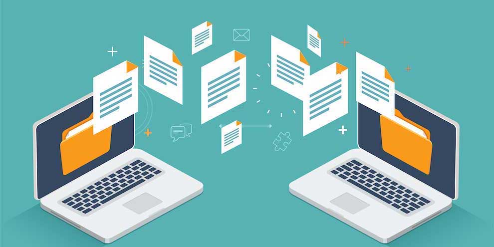 Two Computers Exchanging Data
