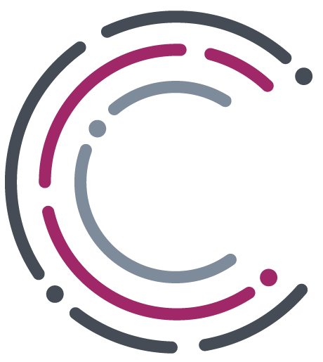 Collage Group’s logo. The letter “C” is made up of three lines. The outer line is gray. The middle is a purple color, and the inner line is light gray.