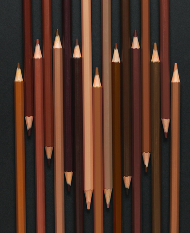Heart Shape From Pencils Of Various Skin Colors