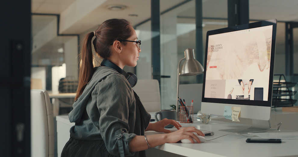 Woman Working Website