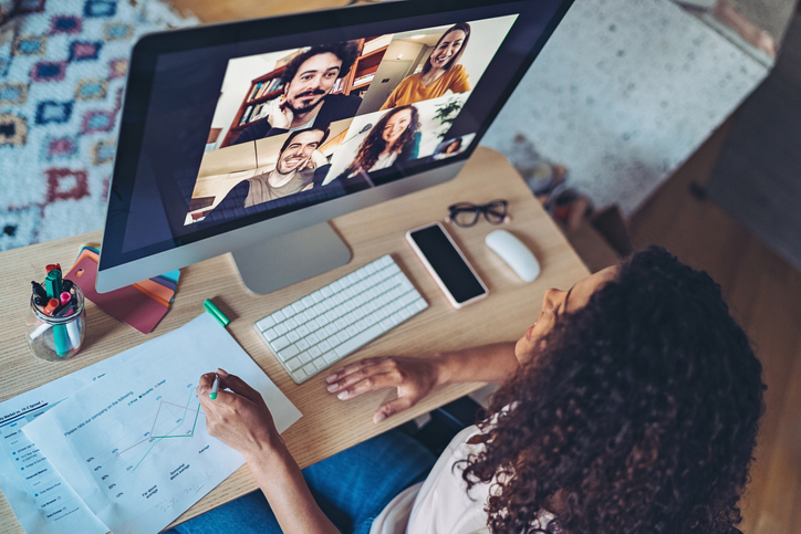 Group Of People Having A Video Conference