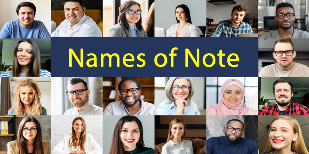 Names of Note October 2013 article image