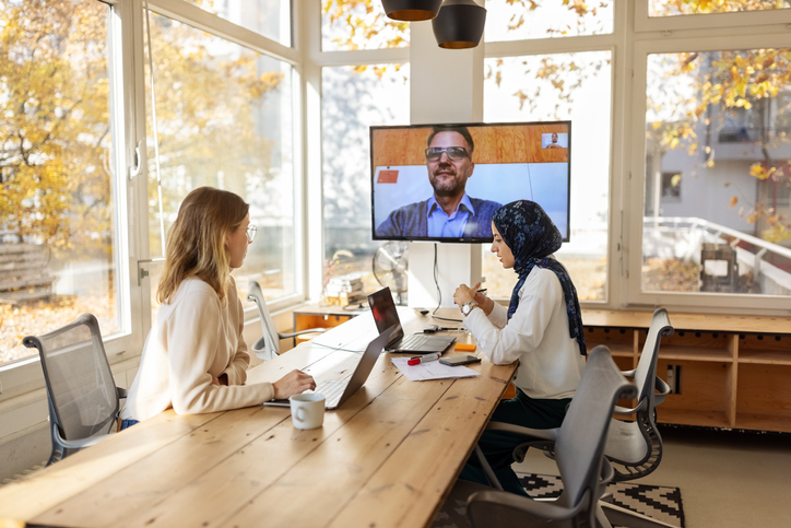Colleagues Having A Video Conference
