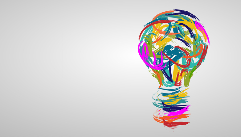 Light Bulb In Various Creative Watercolors