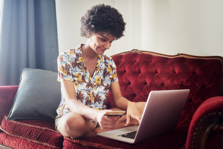 Using Laptop For Online Shopping