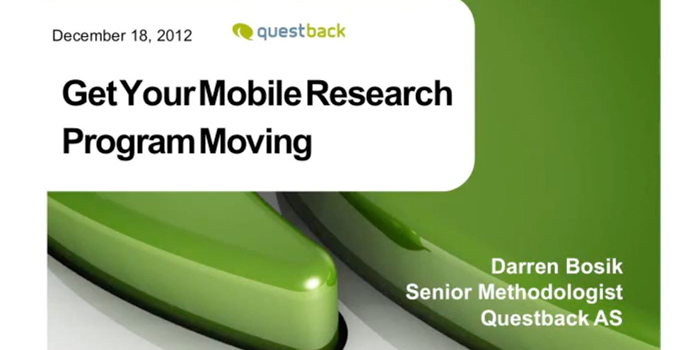 QuestBack Webinar: Get Your Mobile Research Program Moving article image