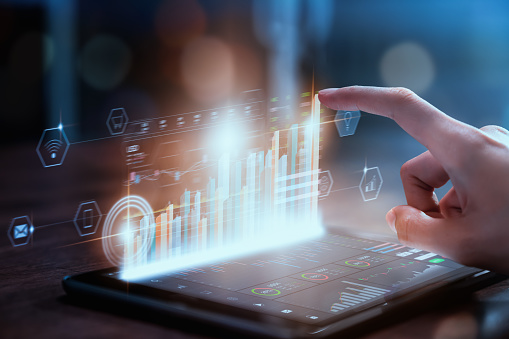 Digital Tablet With Graphs Analysis