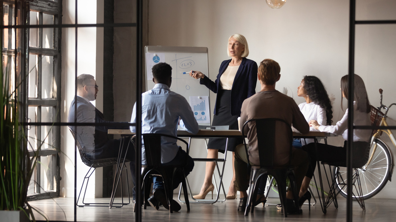 Businesswoman Giving Presentation 