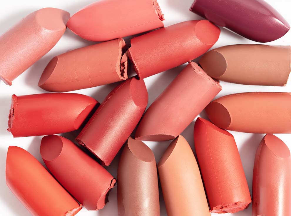Many Shapes Lipstick White Background