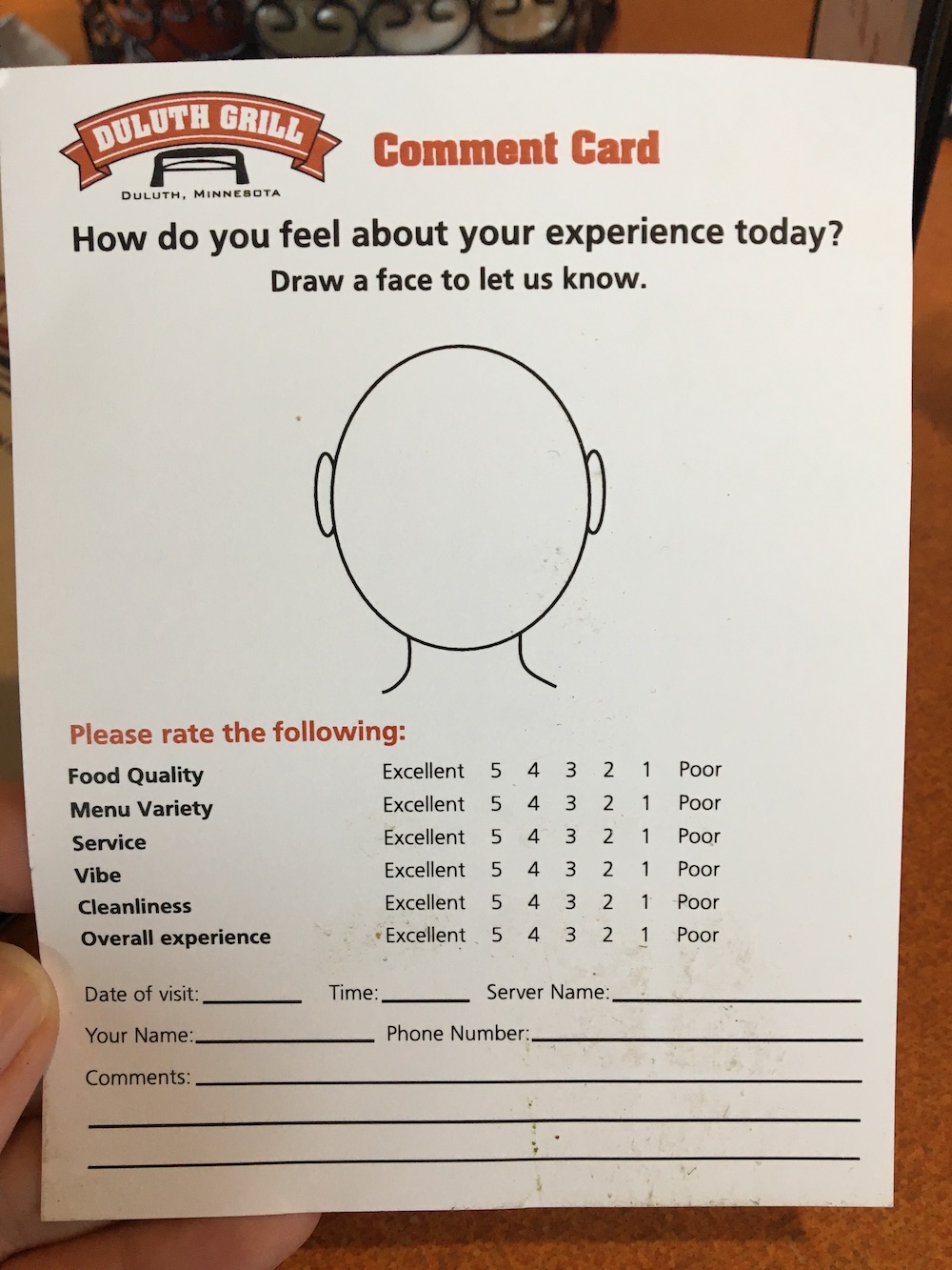 Duluth Grill Survey