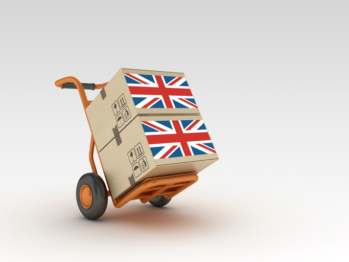 Cardboard Boxes With Uk Flag