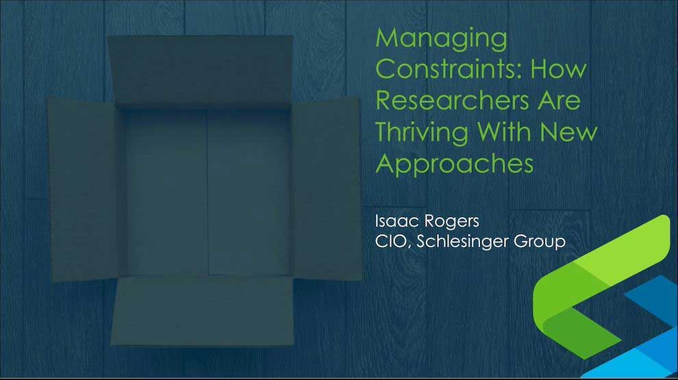 Schlesinger Webinar: Managing Constraints: How Researchers Are Thriving With New Approaches article image