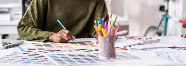 Person Looking At Color Palette