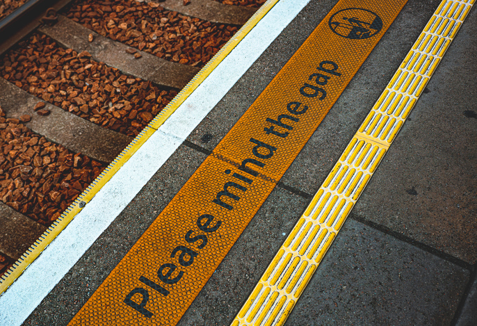 "please Mind The Gap" Warning Sign