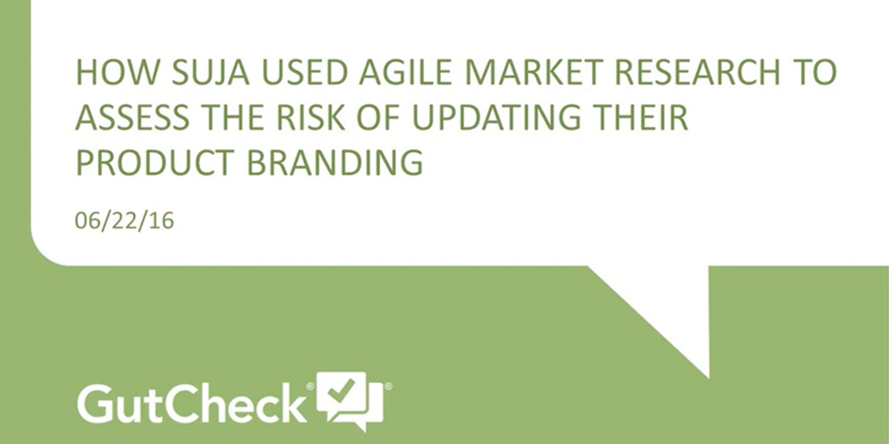 Gutcheck Suja Title Slide 2016 Webinar Green Background White Speeach Box